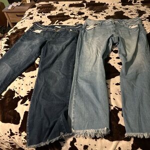 Maurices Women's Straight Leg Jeans - Dark and Light Blue